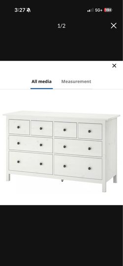 Ikea Hemnes /White Dresses/ 8Drw w/Glass Top