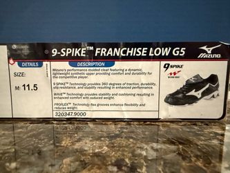 Mizuno 9 Spike Black and White Cleats