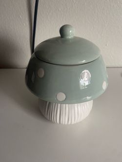 Mushroom cottagecore ceramic canister