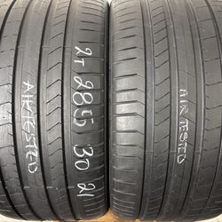 2 Tires 285 30 21 Pirelli P Zero Pz4 Like New No Repairs 