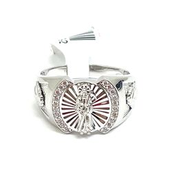 925 Sterling Silver CZ Santa Muerte Ring 6.50g Size 11 188469/2