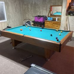 Slate 8 Foot Pool table 