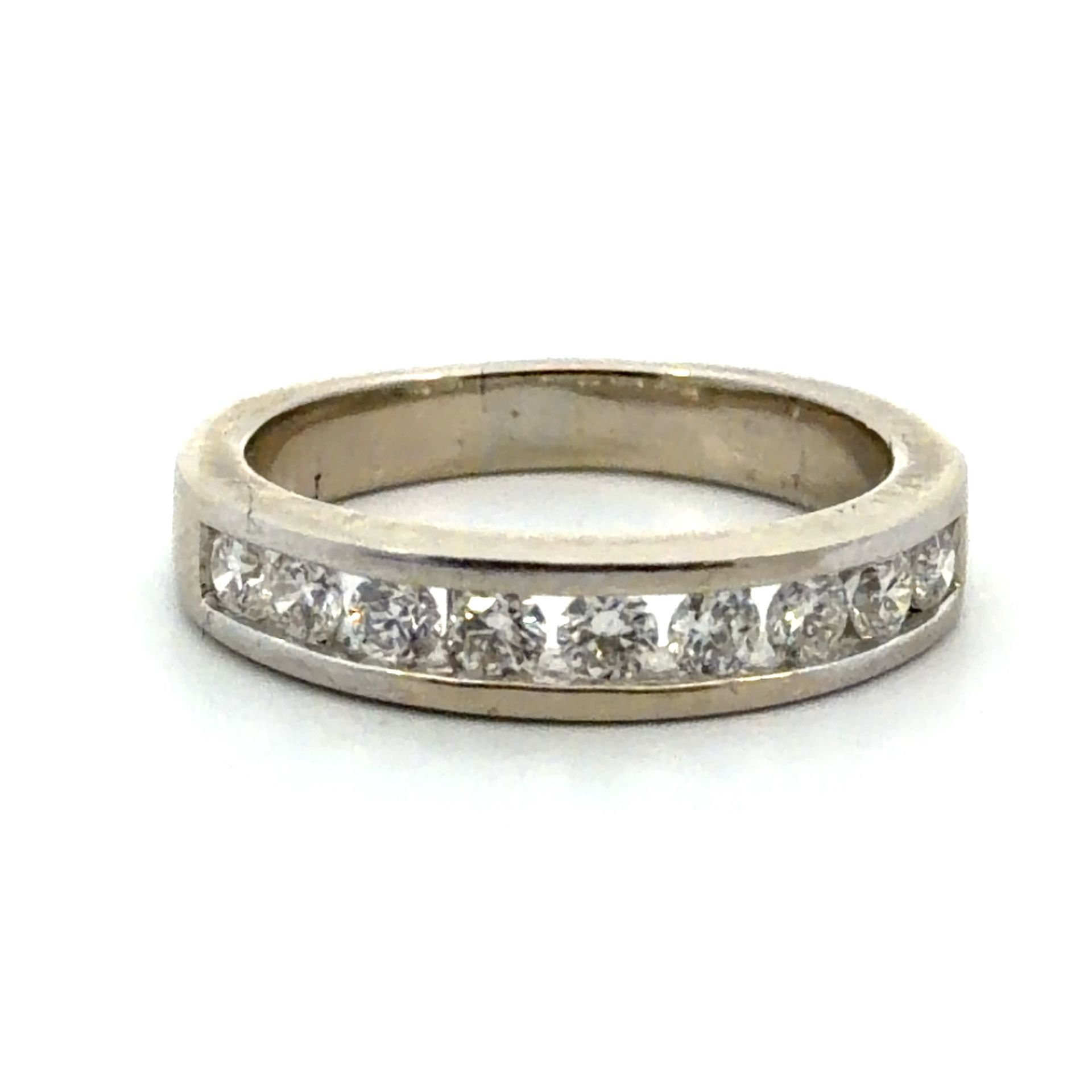 Woman’s Ladies 14k White Gold Diamond Stacking Band Ring Size 6.5 GP3088283