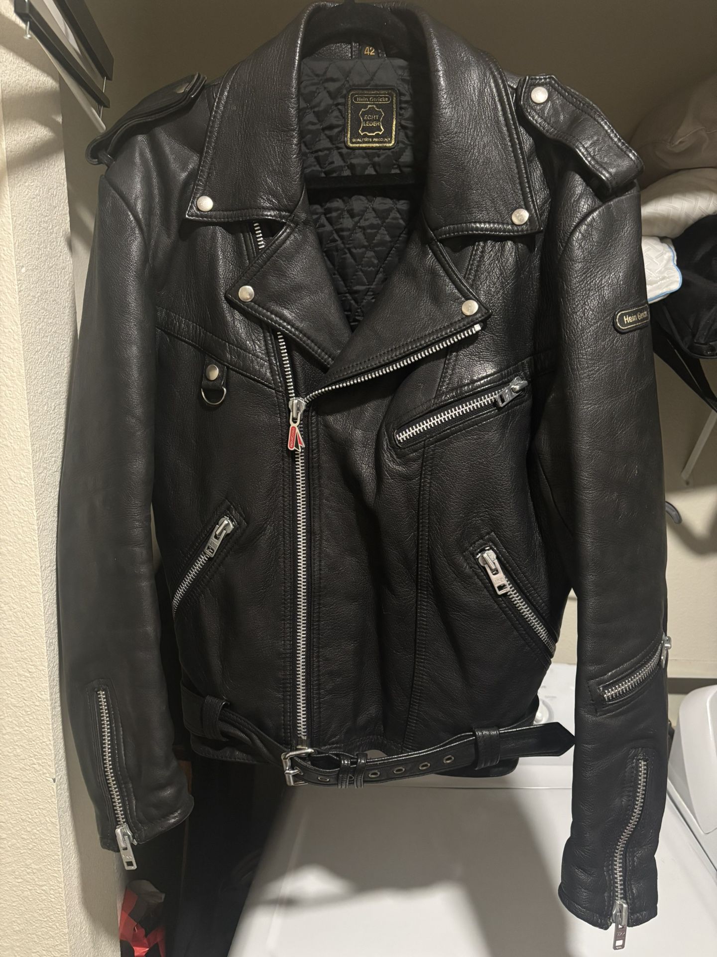 Hein Gericke leather motorcycle jacket 