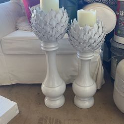 Decorative Artichoke Candle Holder W/ Candles