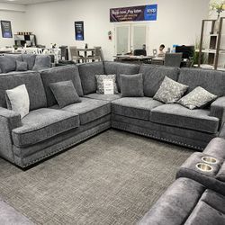 Gray Sofa Sectional Set- EZ $10 Down Payment Options Available 