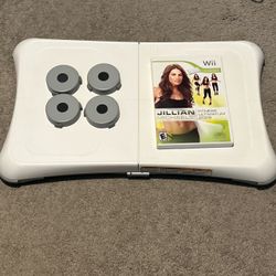 Nintendo Wii Fit Balance Board w/ Jillian Michaels Game Feet Risers