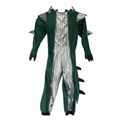 Teetot Green Dragon Costume Kids 5-6 Metallic Jumpsuit Halloween Dress Up