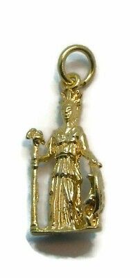 Athena Goddess Pendant Charm 14k Yellow Gold