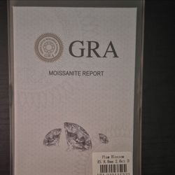 GRA Certified Moissanite 2ct D Color 8mm