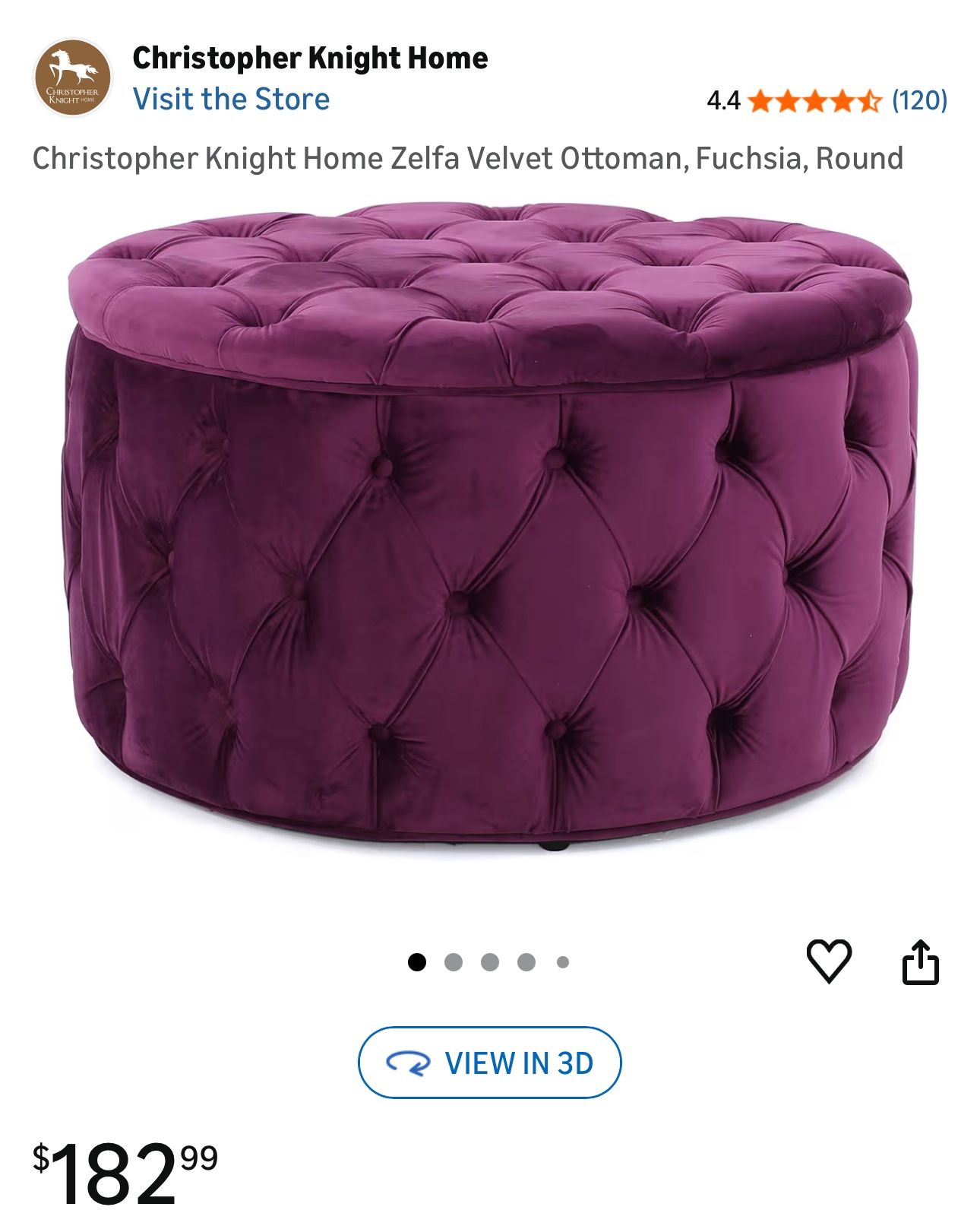 Ottoman Tufted Purple