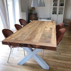 Indoors And Outdoors Farmhouse Style Tables. 