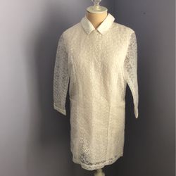 Dress- White with Embroidered 