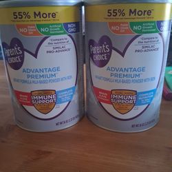 Parents Choice Infant Formula  2 Cans $20 Each 