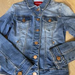 GUESS Los Angeles Women’s Medium Denim Jacket with Rose Gold Buttons