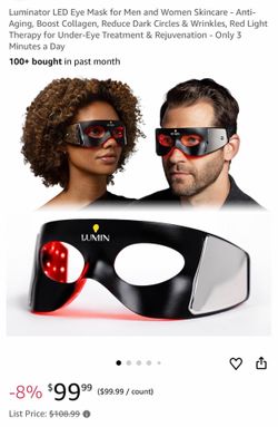 Luminator LED Eye Mask for Men and Women Skincare - Anti-Aging, Boost Collagen, Reduce Dark Circles & Wrinkles, Red Light Therapy for Under-Eye Treatm