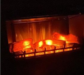 Infrared Fireplace 43" LED Quartz Realistic 3D Log in Ember Bed Temper Glass, Thermostat,5 Setting With /out Heat Adjustable, Timer, Remote