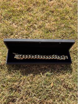 18k Plated Gold Miami Cuban Link Bracelet 7inches