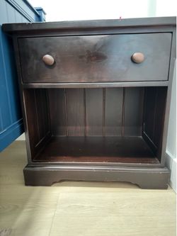 Solid wood dark brown nightstand