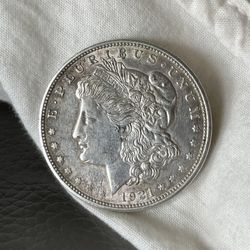 1921 Micro D Morgan Dollar 90% Silver BU+++ Rare Small Denver Mint Stunner