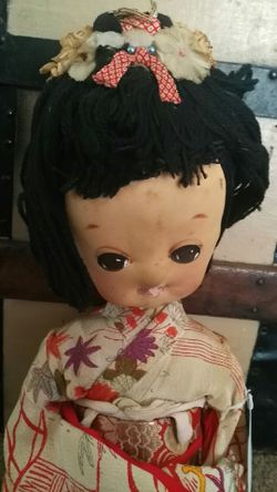 Antique Japanese yarn Doll