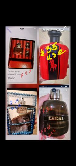 Men colognes and a woman perfume set price vary