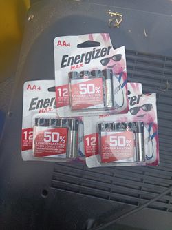 3 Four Packs Of Energizer Max