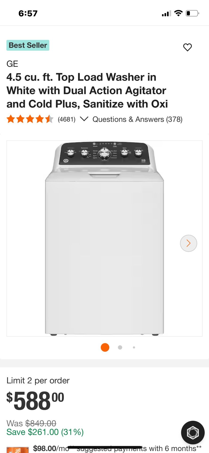 🧺 GE High Efficiency Top Load Washer – Like New!