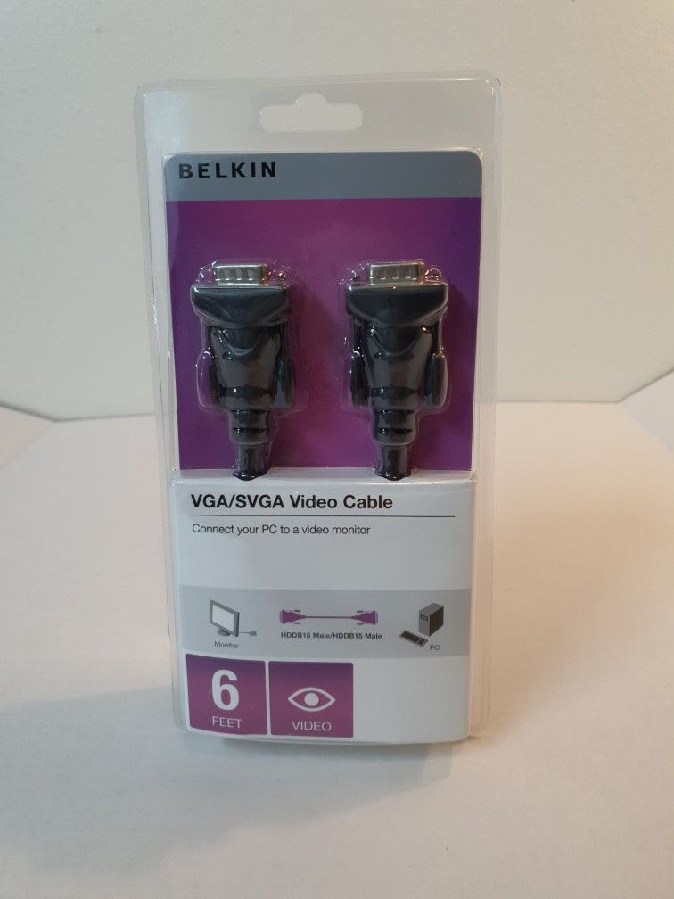 Belkin VGA/SVGA Video Cable new in sealed box 6 feet , Same Day Shipping.. Condition is "New".
Same Day Shipping, Don't forget to check out my other