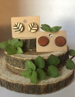 Wooden Stud Earrings