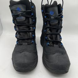 COLUMBIA Youth Size 6 BOOTS BUGABOOT PLUS IV OMNI HEAT BY5955-010 BLACK BLUE