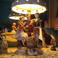 Stitzendorf Vintage 20th Century Porcelain Figurine Lamp