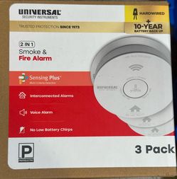 Smoke and Fire Alarms - 3 Pack
