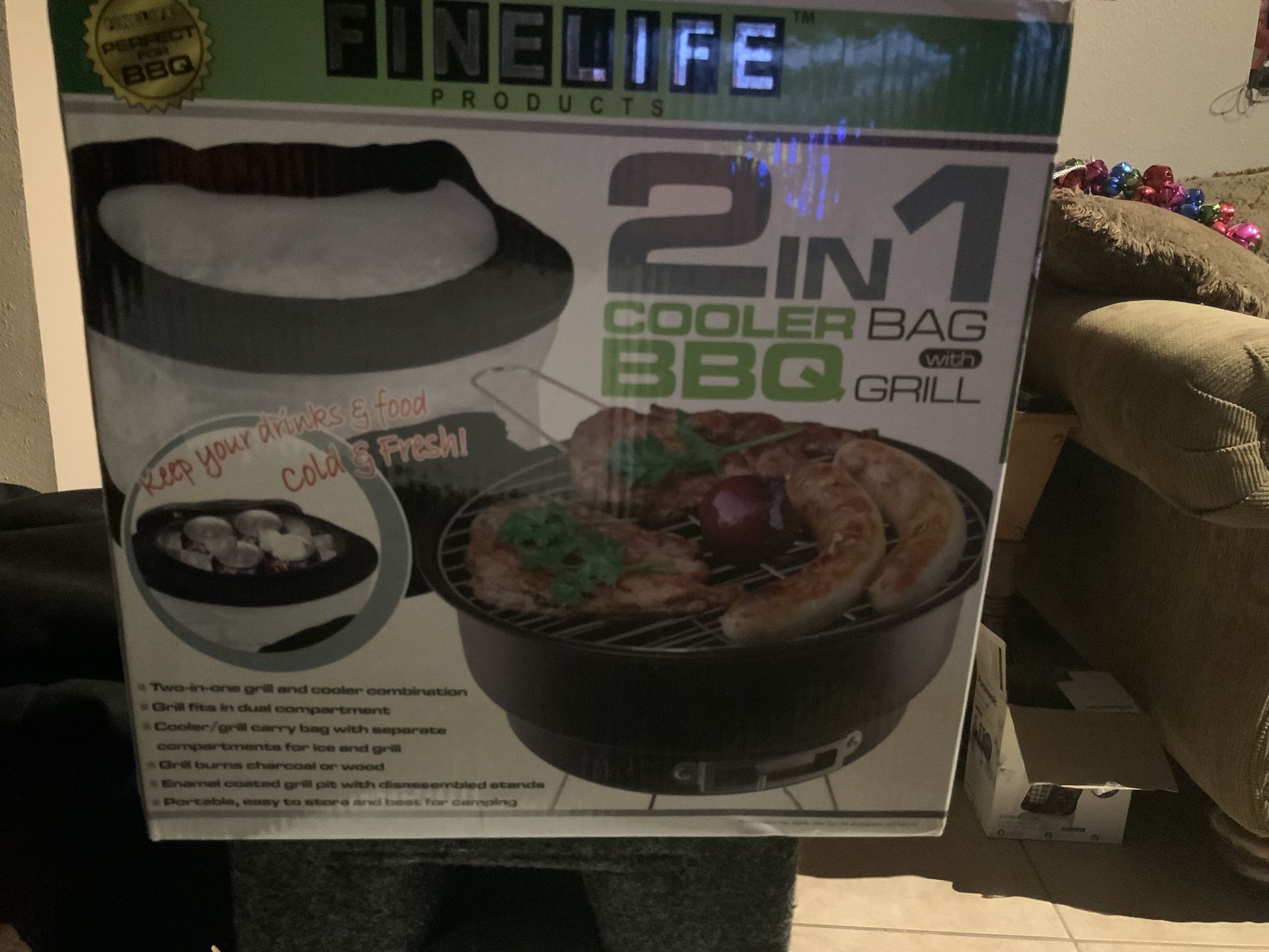 2in1 Cooler Bag And BBQ Grill Set