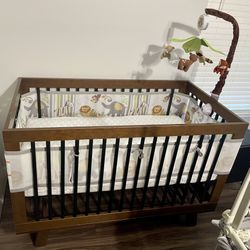 Babyletto Hudson 3-in-1 Convertible Crib With Mattress with toddler conversion kit with mattress