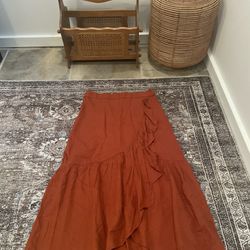 Urban Outfitters Madewell Rust Orange 70s Maxi  Small Skirt Womens 
