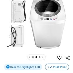 Portable Washing Machine, Full Automatic Washer and Dryer Combo, with Built-in Pump Drain 8 LBS Capacity Compact Laundry Washer Spin Dryer for Apartme