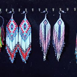 Handmade Glass Bead Earrings Boho And Native