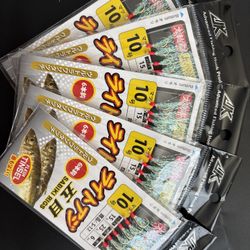 Pack Of 5 High Quality Japanese Sabiki 6 Hooks Size 10