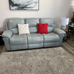 Rooms To Go Reclining Leather Sofa and Loveseat