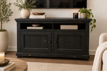 Black Wood Console / Media Cabinet