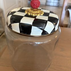 Mackenzie Childs Courtly Check Large Kitchen Canister