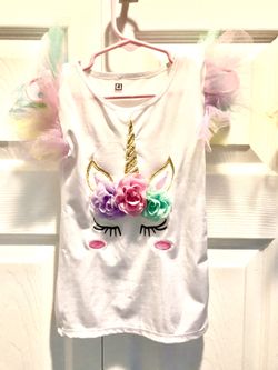 Custom made Unicorn costume with Colorful tutu