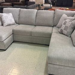 AP- High Quality, Washable Fabric Double Chaise Sectional Couch// Financing & Delivery 