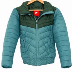 Vintage Nike Cascade 700 Goose Down Puffer Jacket – Teal & Deep Green – Removable Hood