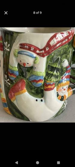 Rare Susan Winget Christmas Snowmen Winter Extra Large 3D Mug Certified Internat Secret Santa