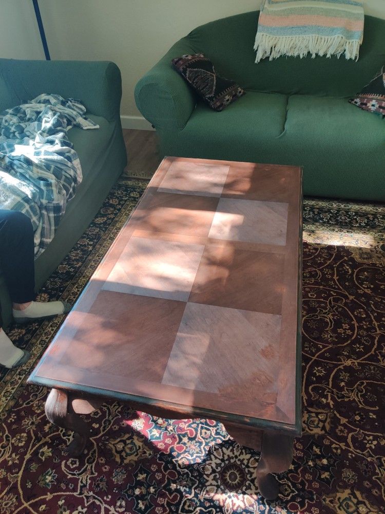 Antique Parquet Checkerboard Coffee Table