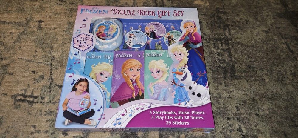 Disney Frozen Deluxe Book-Gift Set (storybooks, music player w/cd's, & stickers)