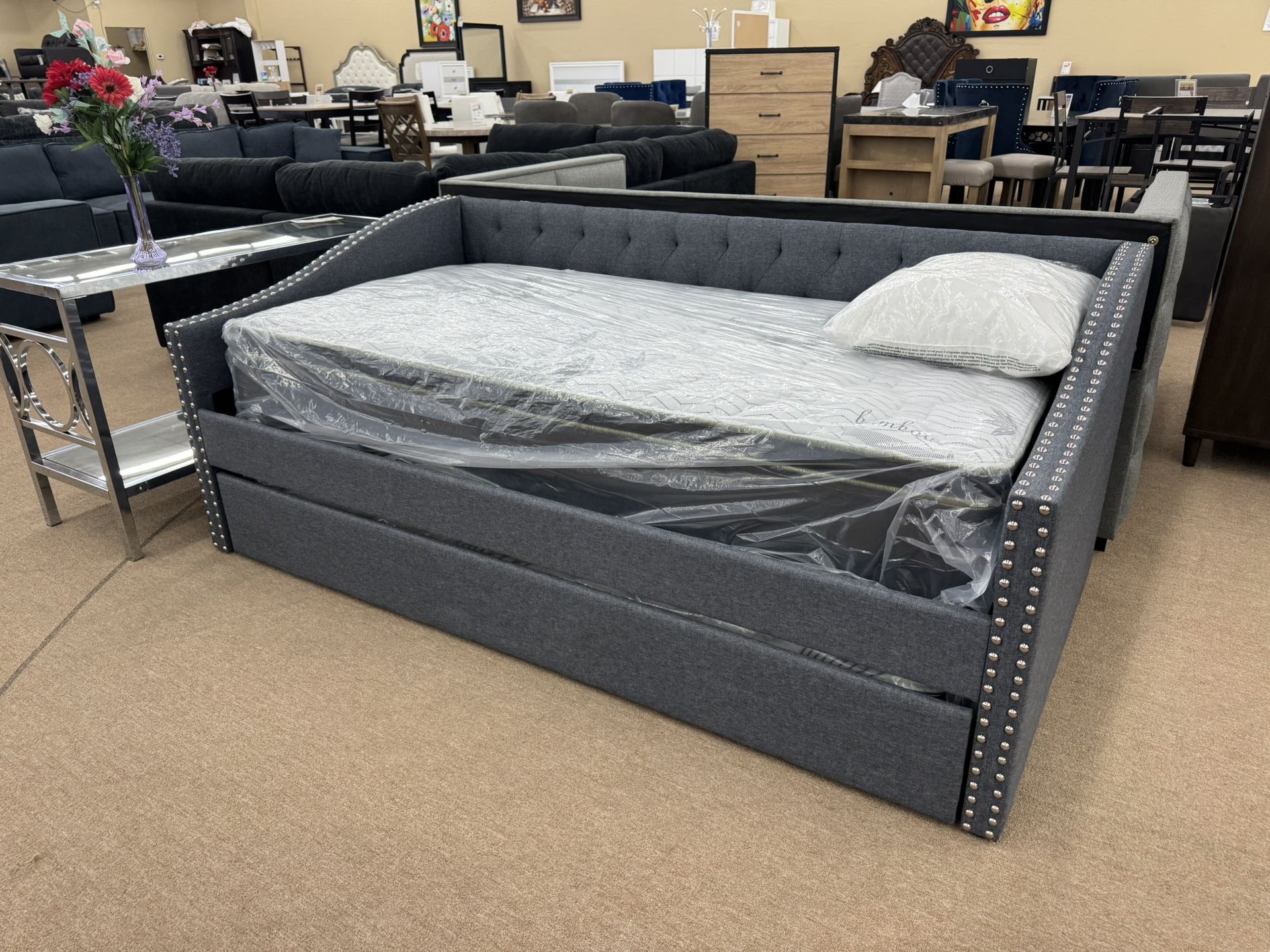 Gray Twin Bed Frame 