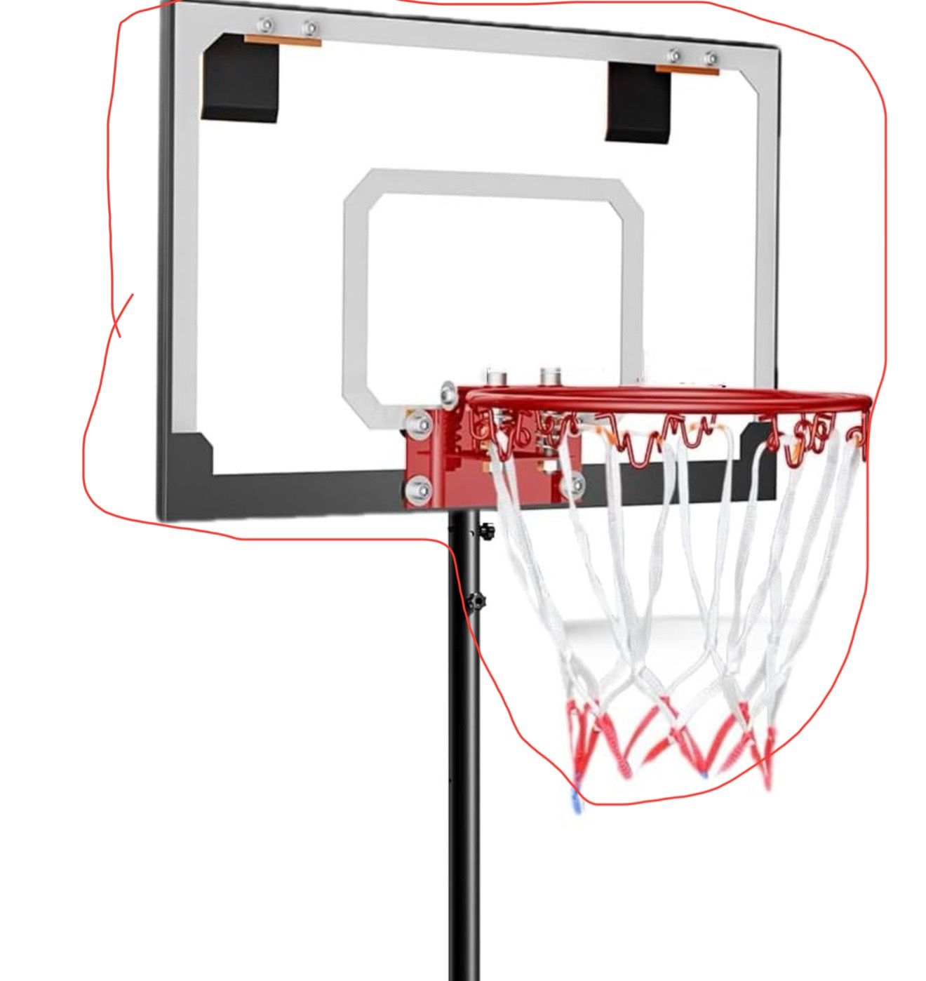 Wall-mounted Basketball Hoop [NEW] - 45in Backboard Basketball Goal for Kids Teen and Adult-Ivory
